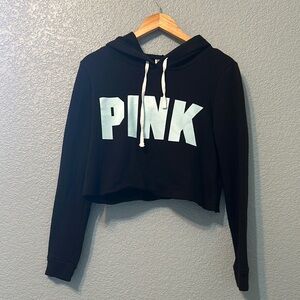 PINK Victoria's Secret Black Cropped Hoodie